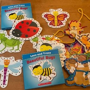 Scholastic Learning LACING CARDS ARTS & CRAFTS ACTIVITY KIT SET teacher/OT/Class